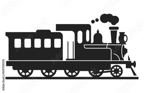 Black Train Silhouette – Vector Art Illustration

