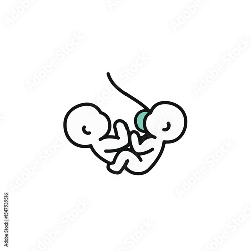 Illustration of a fetus inside the womb.