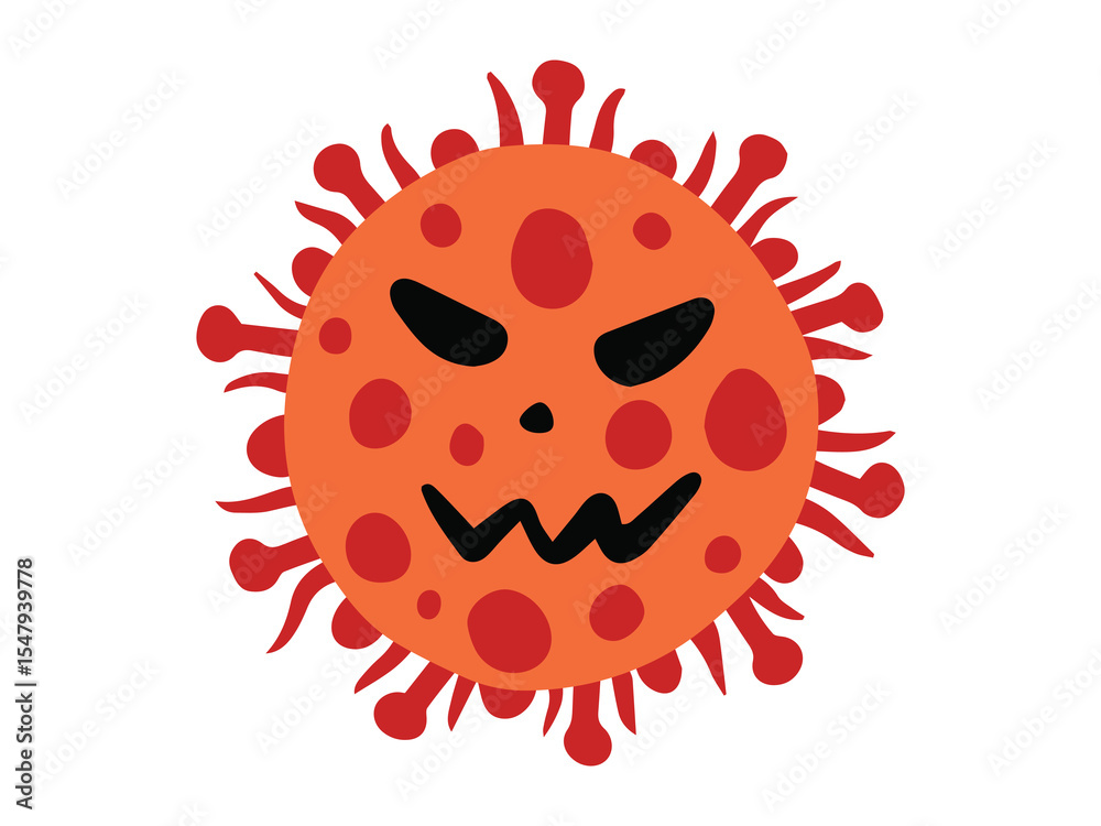 Fototapeta premium Corona Virus Cartoon Background Illustration