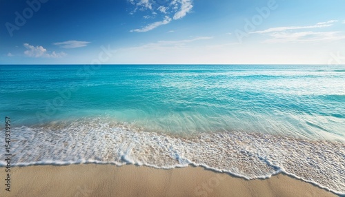 open sea and clean shore in peaceful setting