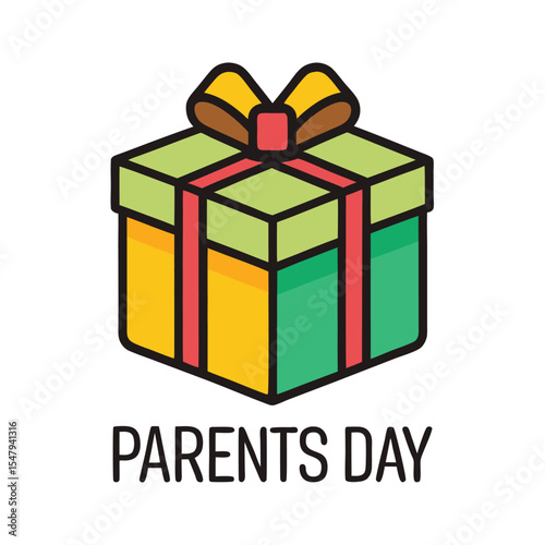 Parents Day Gift Box with White Background 