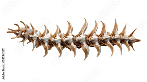 Spine Anatomy: The skeletal framework of a spine, a detailed illustration of its bony structure. This image provides a clear depiction of the spine's individual elements.