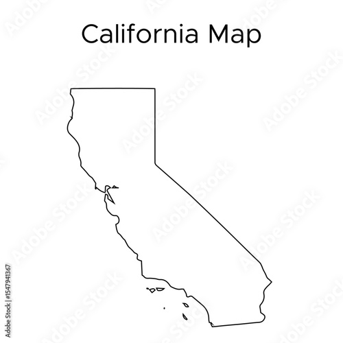 vector map of California isolated on a transparent background