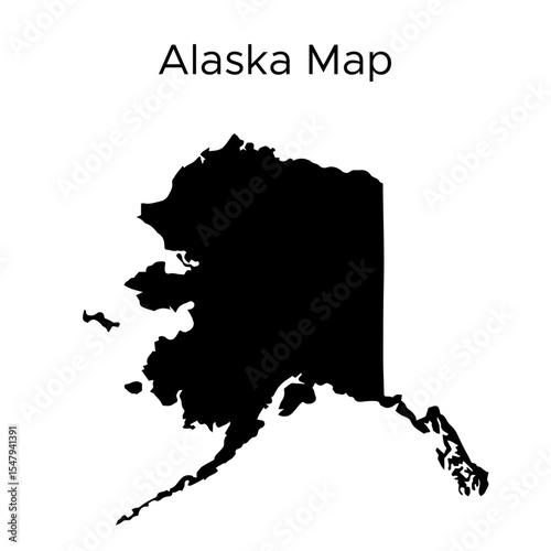 vector map of Alaska isolated on a transparent background	