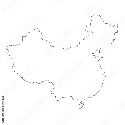 vector map of China isolated on a transparent background	