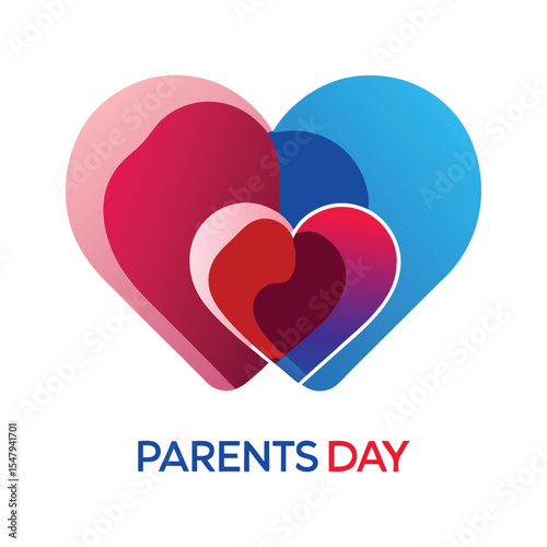 Parents Day Greeting Card with Hearts