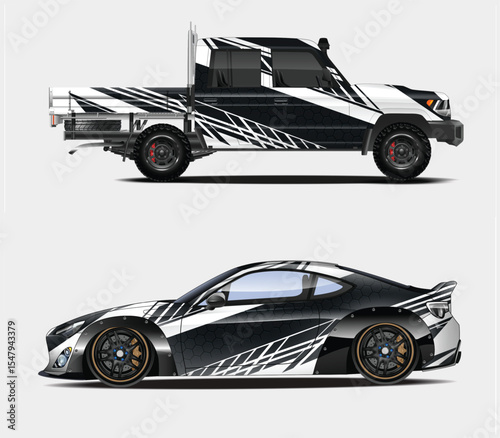 Custom Car and Truck Wraps with Aggressive Designs