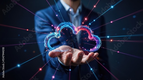 Innovative Technology Showcase Cloud Computing Solutions Digital Environment Visual Representation Modern Business Professional Perspective Future Trends