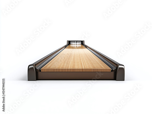 A bowling lane guide, isolated on a clean white background, with a simple metal frame and no shadow.