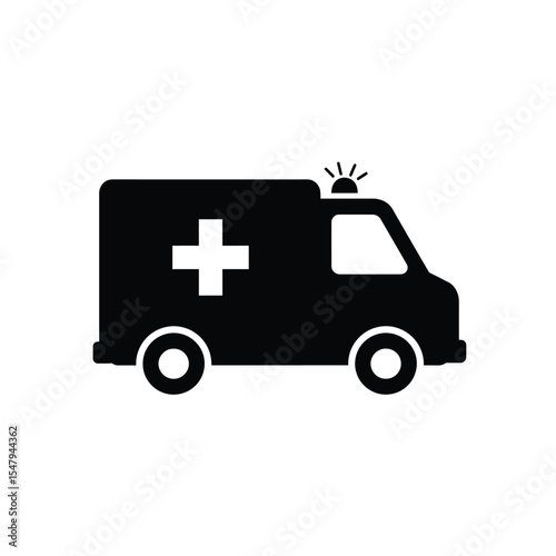 ambulance on white background