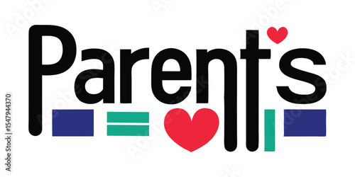 Parents Typography on White Background 