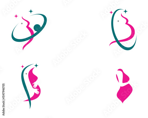 Pregnant logo template vector icon illustration