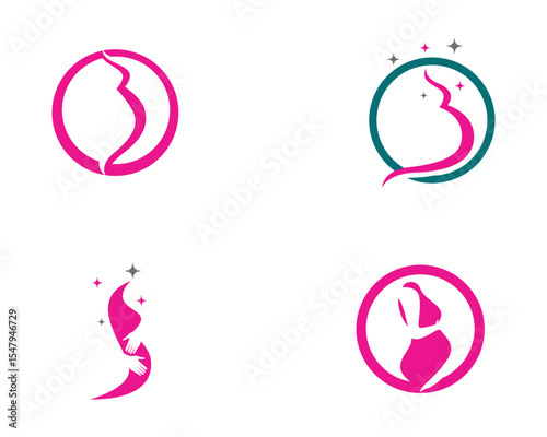 Pregnant logo template vector icon illustration