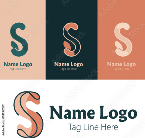 Stacked S Letter Logo Set