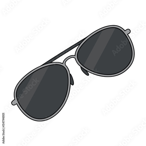 Aviator sunglasses illustration isolated on white background