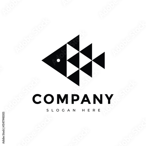 fish brand company logo design vector