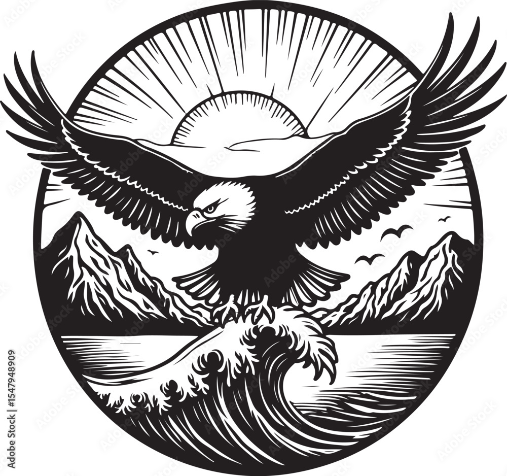 Obraz premium Eagle Mountain Rock Perch Vector bundle