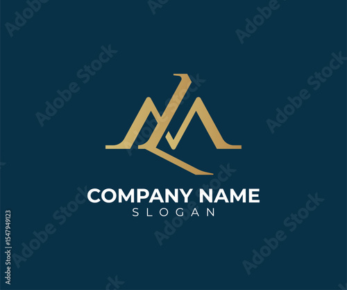 LM company logo. Monogram letter LM logotype design luxury and elegant