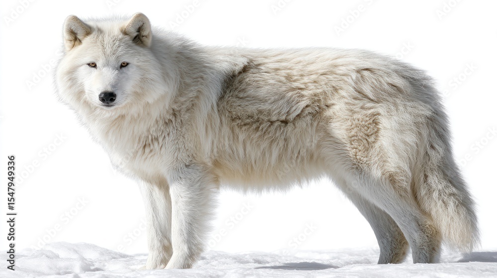 Obraz premium White wolf in snow