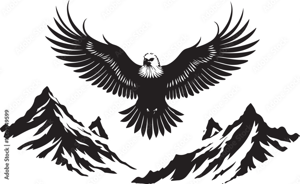 Obraz premium Eagle Mountain Rock Perch Vector bundle