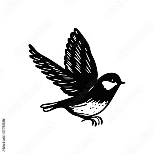 A Beautiful and Artistic Design Featuring a Silhouette of a Flying Bird in Flight