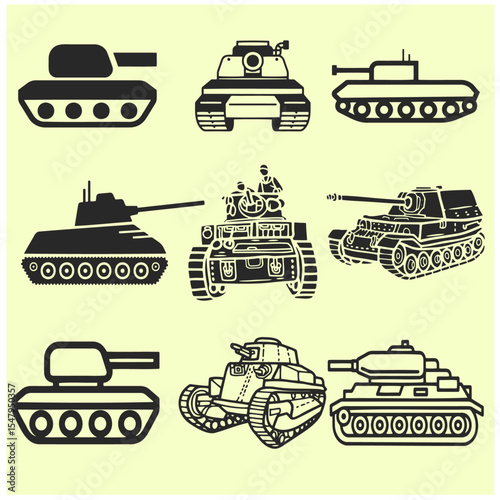 War Tanker Vector Set
