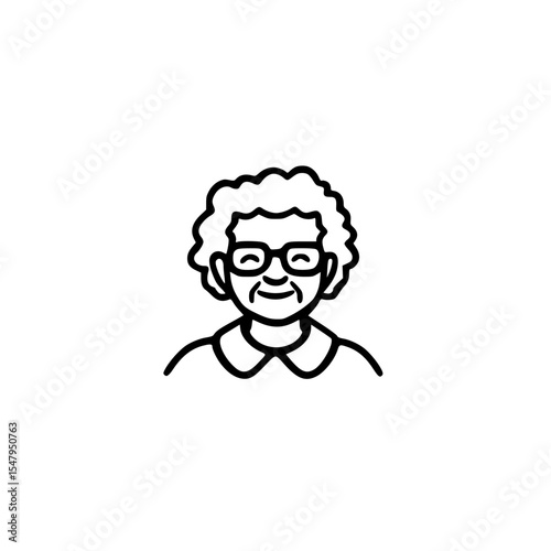Simple icon of a grandmother figure 