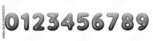 Halftone gradient 3D numbers vector illustration. Perfect for modern design projects, digital themes, and educational materials. Trendy abstract typography for creative branding.