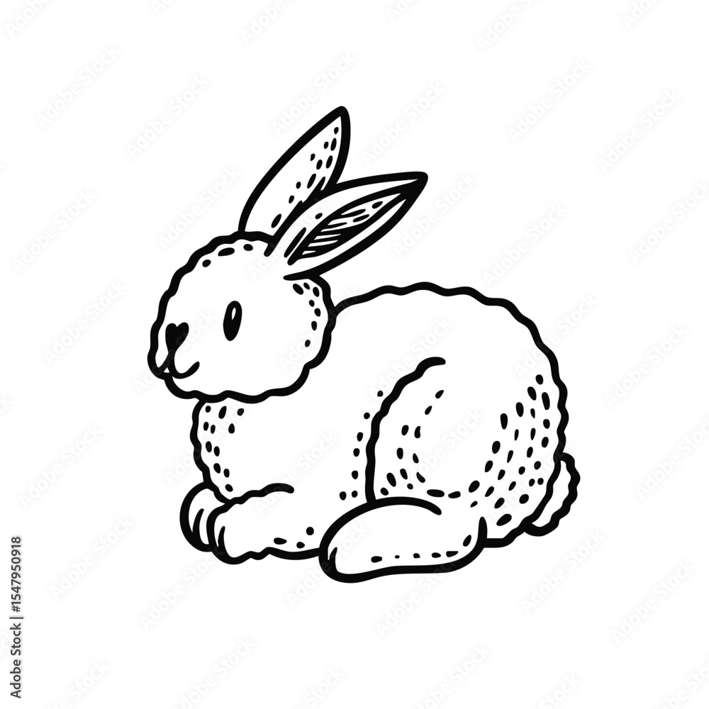 Obraz premium An Adorable and Extremely Cute Cartoon Rabbit Featuring a Soft and Fluffy Fur Coat