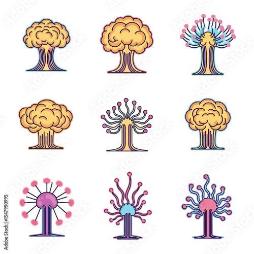 Abstract tree forms science concept art