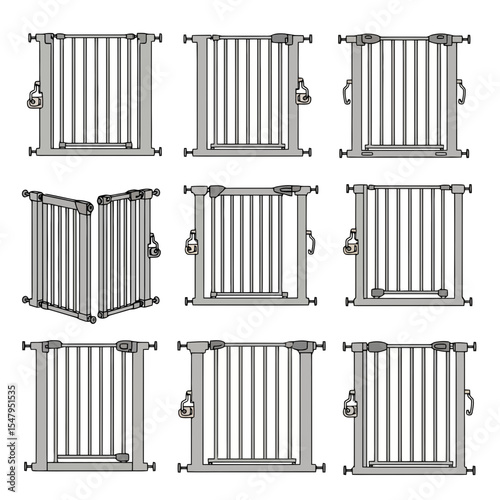 Baby safety gate variations barrier protection