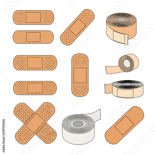 Bandage adhesive first aid medical equipment elements