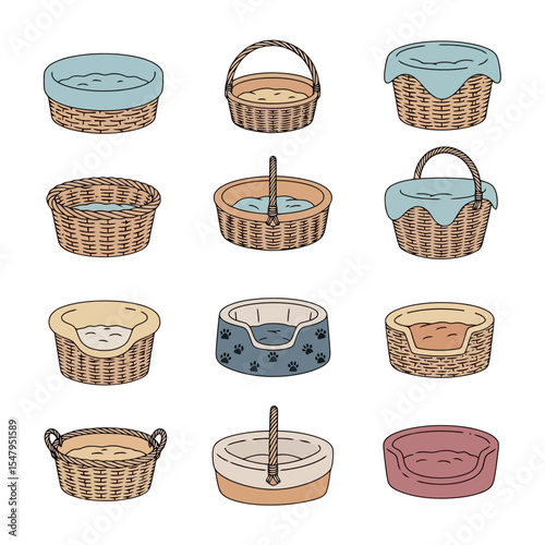 Basket bed assortment wicker beds pet supply
