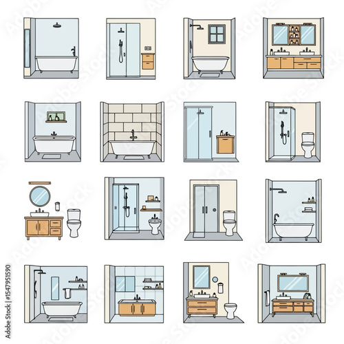 Bathroom interior home decoration room plan