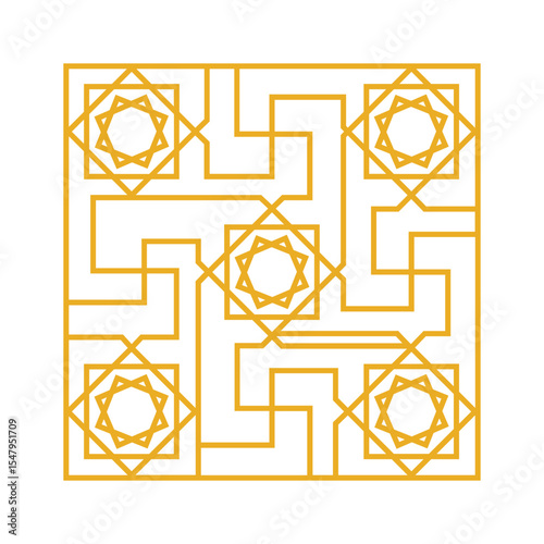 Islamic seamless pattern oriental vector illustration. Arabic geometric ornament for background