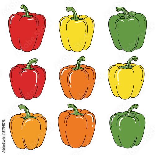 Bell peppers colorful assortment food healthy