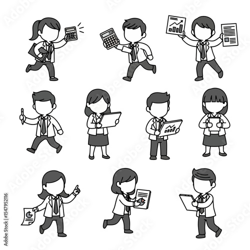 Business people working with documents and calculator