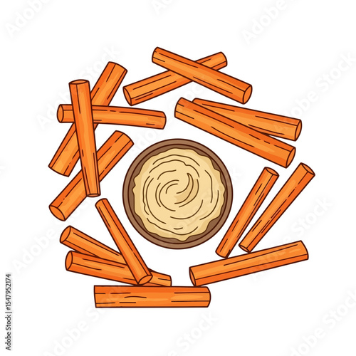 Carrot sticks with dip food snack