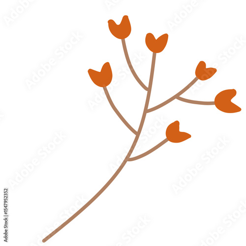 vector illustration of a branch with tiny flowers