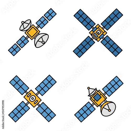 Communication satellites orbiting for signals and information