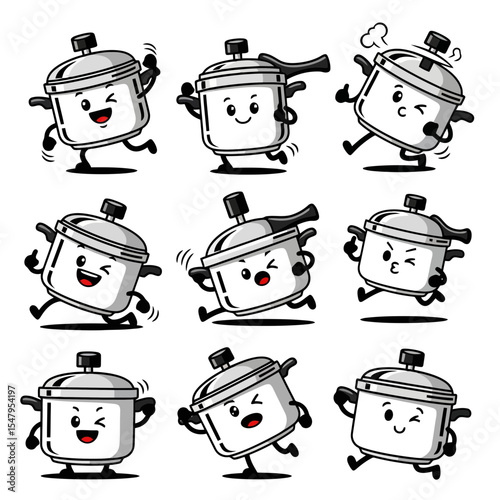Cooking pot characters cooking fun run