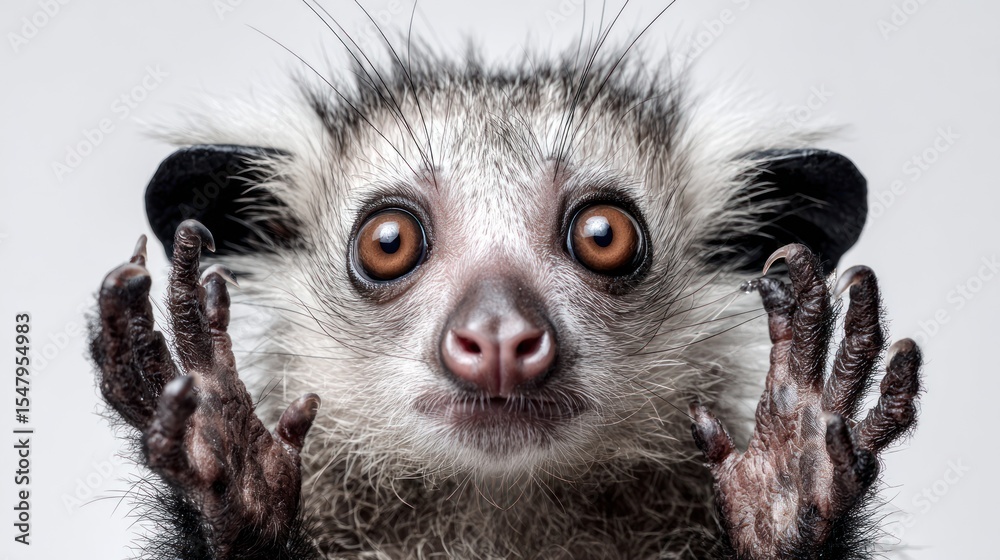 Naklejka premium Close-up of a playful lemur