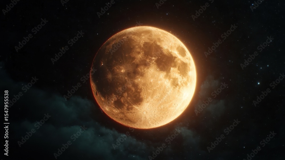 Obraz premium A stunning view of the glowing full moon.