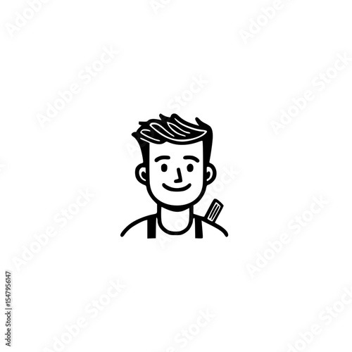  icon design of a hairdresser silhouette symbolizing salon work, haircuts, and customer care