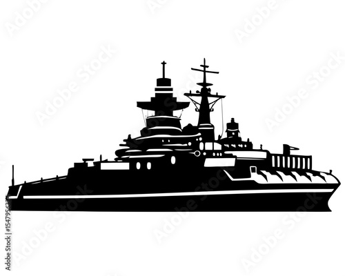 Battleship Vector Art, Battleship silhouette