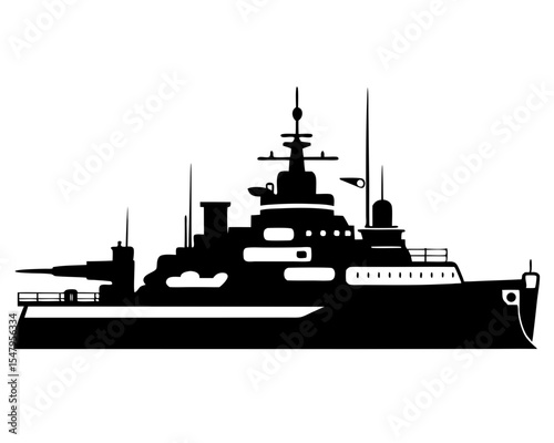 Battleship Vector Art, Battleship silhouette