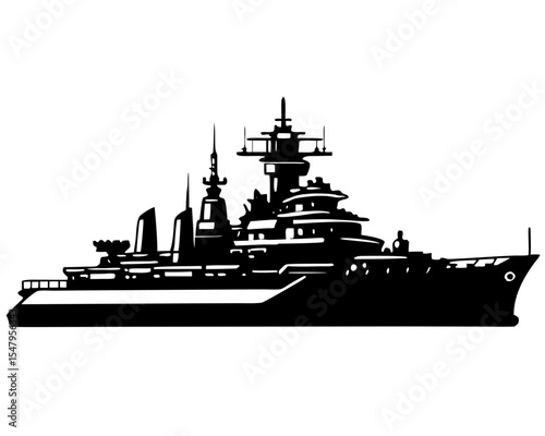 Battleship Vector Art, Battleship silhouette