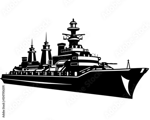 Battleship Vector Art, Battleship silhouette