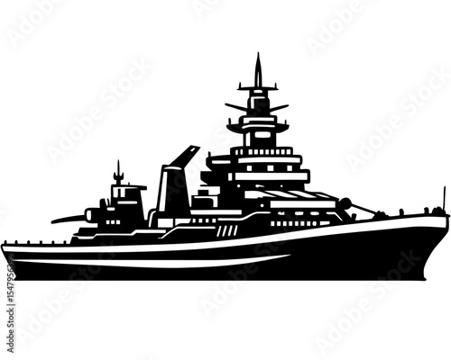 Battleship Vector Art, Battleship silhouette