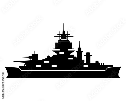 Battleship Vector Art, Battleship silhouette